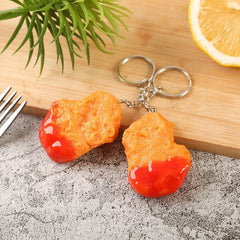 Fuqimanman2020 Imitation Food Keychain Fried Chicken Leg Chicken Wing Chicken Nugget Keychain Accessories