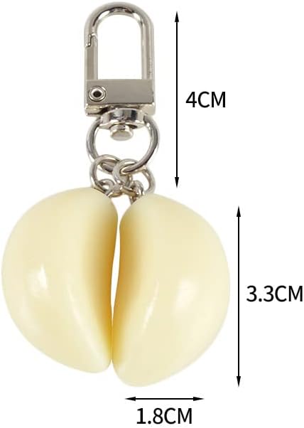 HSYHERE Men Women Creative Interesting Novelty Stylish Mini Simulated Food Orange Shrimp Keychain Key-ring Pendant
