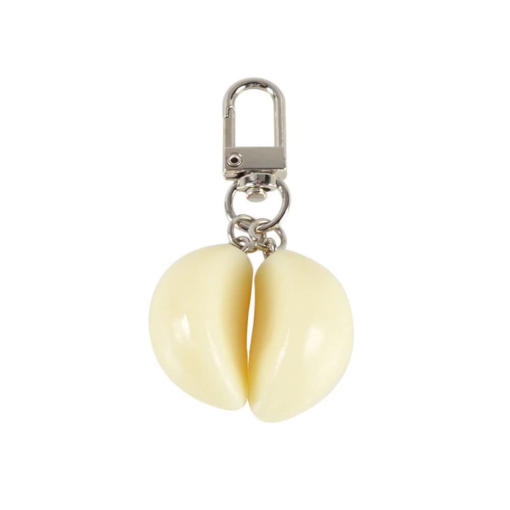 HSYHERE Men Women Creative Interesting Novelty Stylish Mini Simulated Food Orange Shrimp Keychain Key-ring Pendant