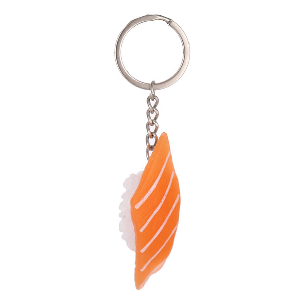 HSYHERE Men Women Creative Interesting Novelty Stylish Mini Simulated Food Orange Shrimp Keychain Key-ring Pendant