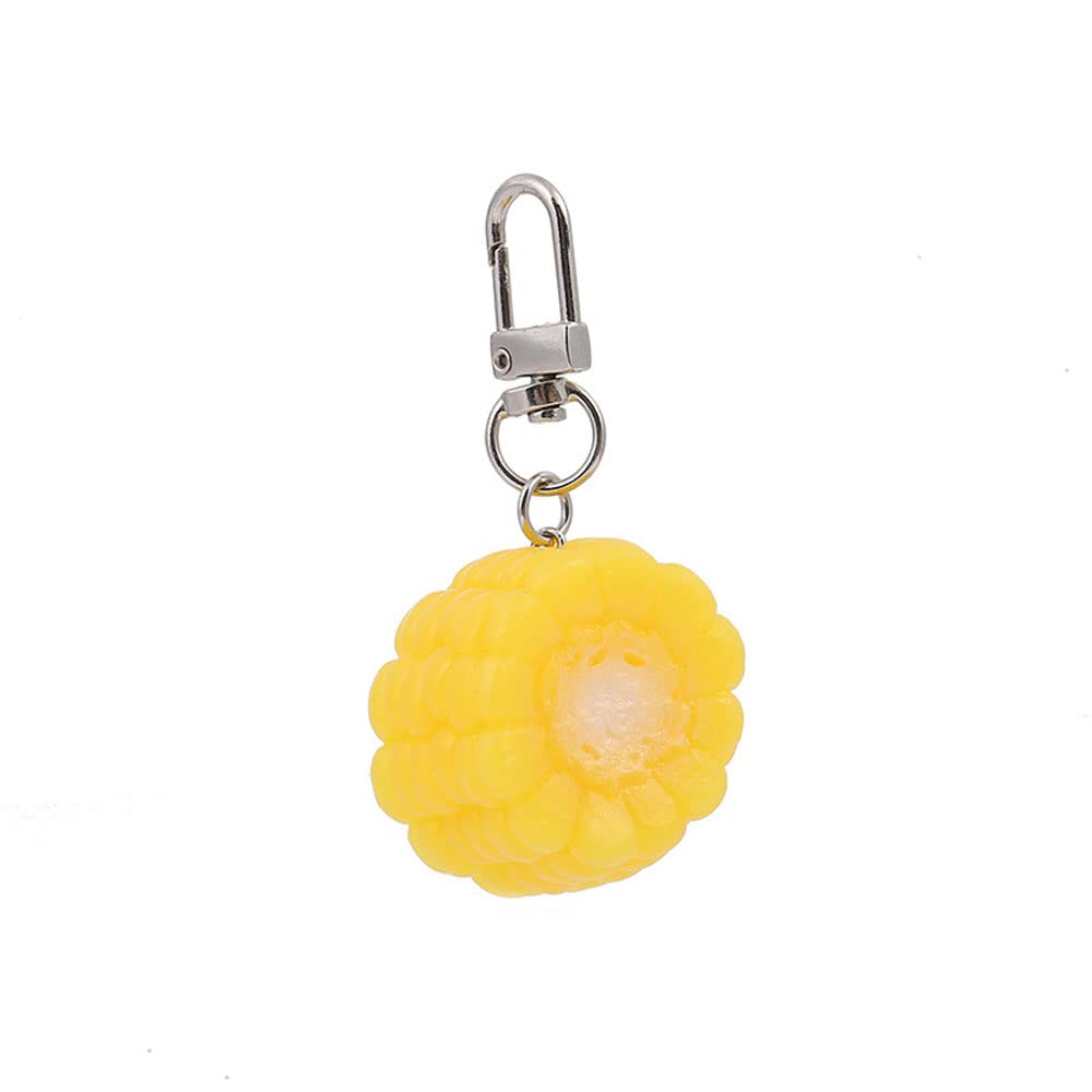 HSYHERE Men Women Creative Interesting Novelty Stylish Mini Simulated Food Orange Shrimp Keychain Key-ring Pendant