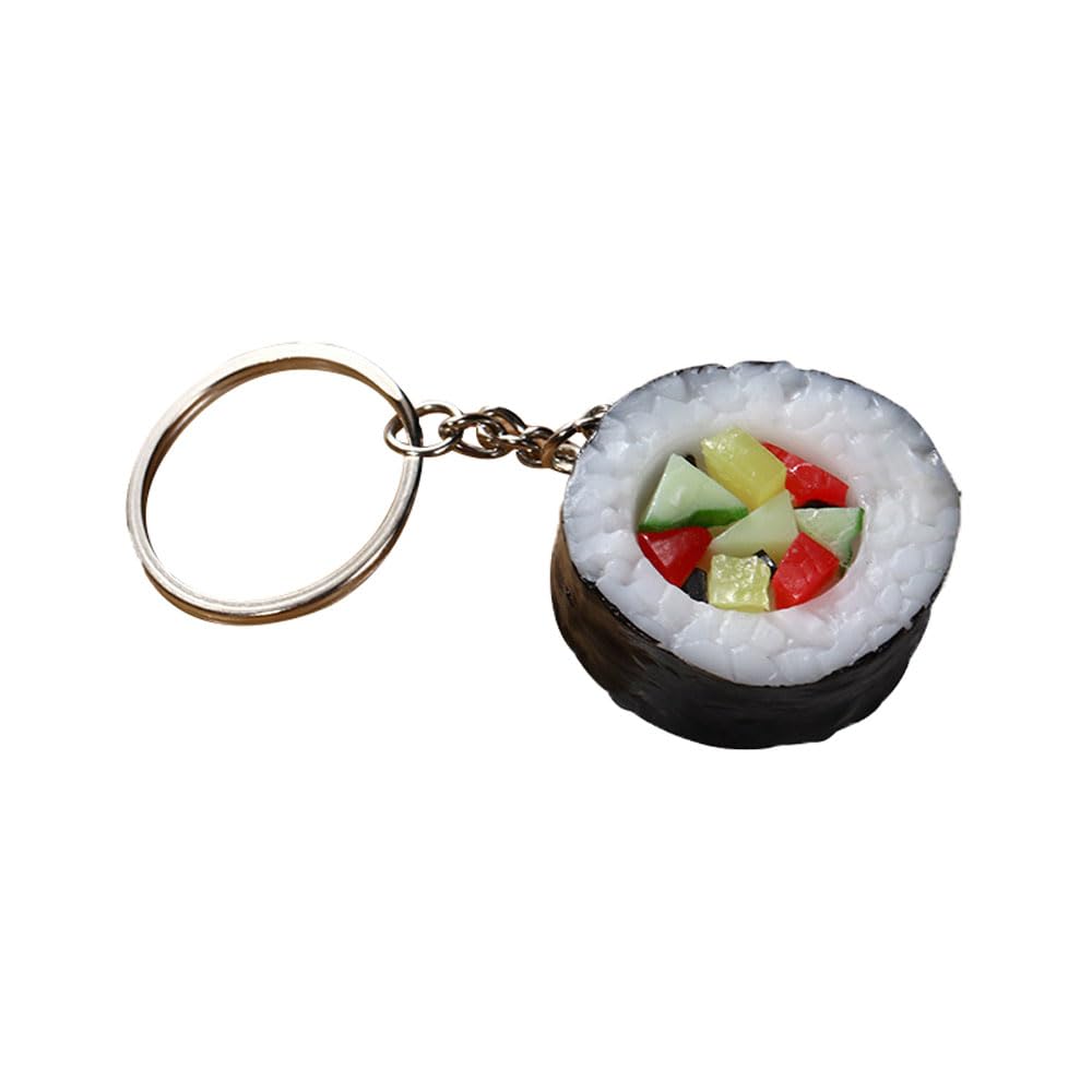 HSYHERE Men Women Creative Interesting Novelty Stylish Mini Simulated Food Orange Shrimp Keychain Key-ring Pendant