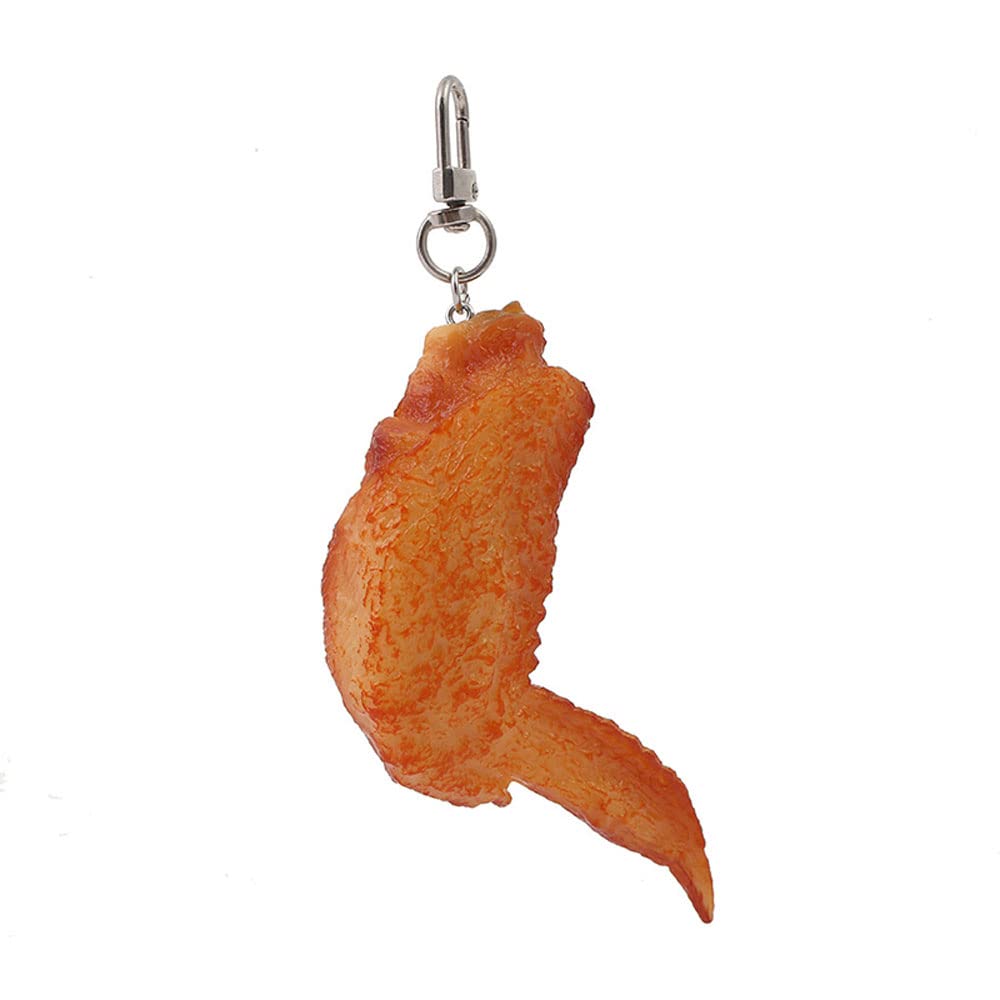 HSYHERE Men Women Creative Interesting Novelty Stylish Mini Simulated Food Orange Shrimp Keychain Key-ring Pendant