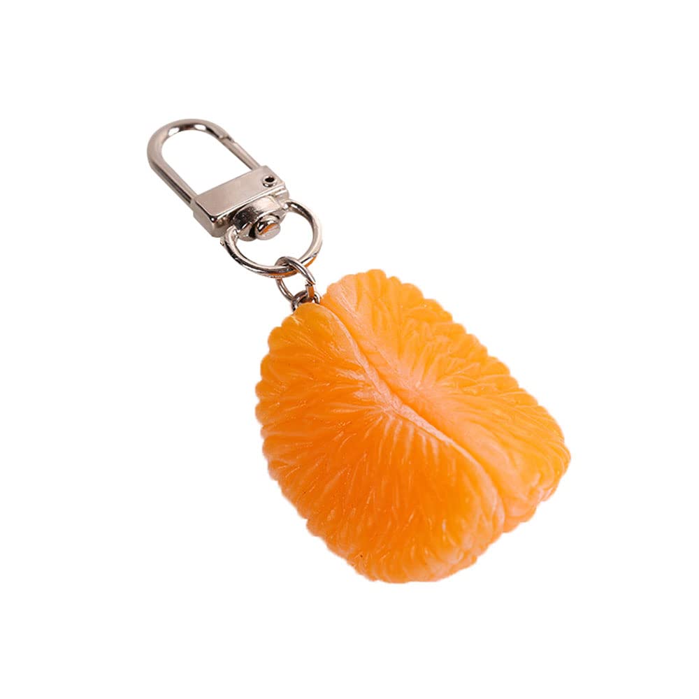 HSYHERE Men Women Creative Interesting Novelty Stylish Mini Simulated Food Orange Shrimp Keychain Key-ring Pendant