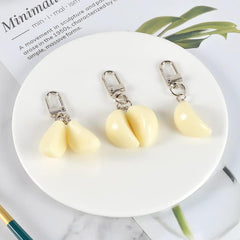 HSYHERE Men Women Creative Interesting Novelty Stylish Mini Simulated Food Orange Shrimp Keychain Key-ring Pendant