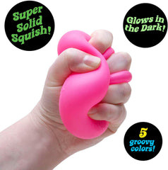 Schylling NeeDoh Nice Cube Glow - Sensory Toy with a Super Solid Squish - Glows in The Dark and Always Returns to its Square Shape - Ages 3 and Up - Color May Vary; One Cube Per Pack