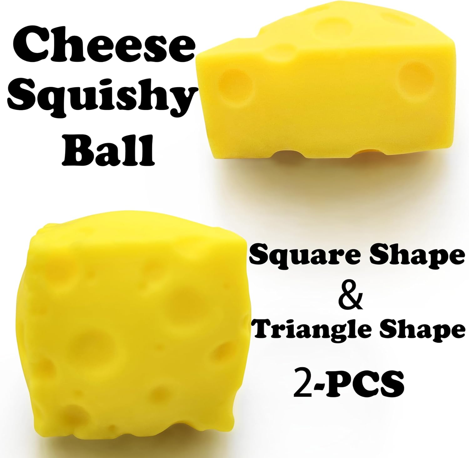 ZTATU Cheese Squishy Fidget Toys Stress Balls for Adults (2PCS) Cheese Squeeze Stress Ball Sensory Fidget Toys, Stress Relief Gifts Party Favors Easter Basket Stuffers