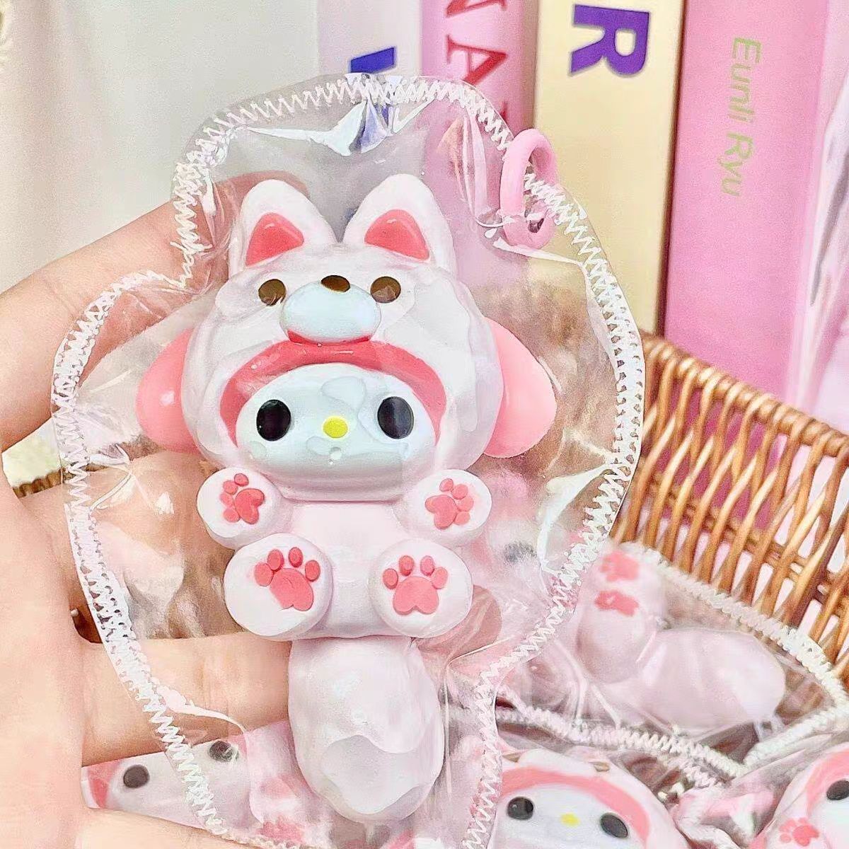 Big Tail Cartoon Suit Kuromi Kitty Squishy Stress Relief Decompression Toy